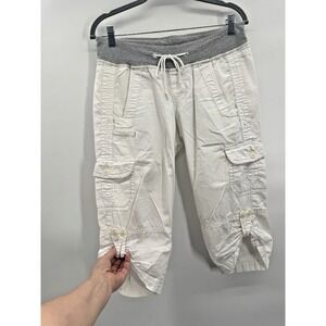 VTG 90s Union Bay Cargo Capri Pants 5 Cotton Drawstring Mid Rise Y2K Coastal